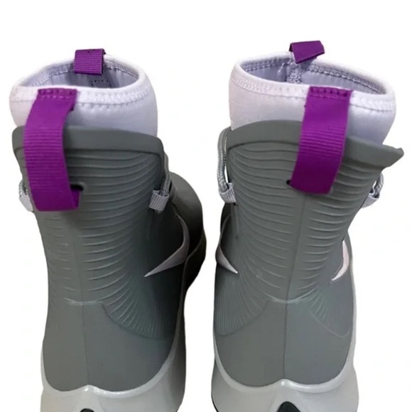 Nike Binzie Rain Boots Shoes GS Smoke Grey Violet Frost BQ5380 003 New - Picture 4 of 7